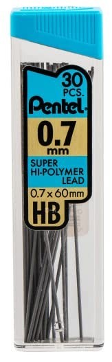 HB 7mm Mechanical Pencil Lead Refill – 180 Super Hi-Polymer Leads & 12 Erasers