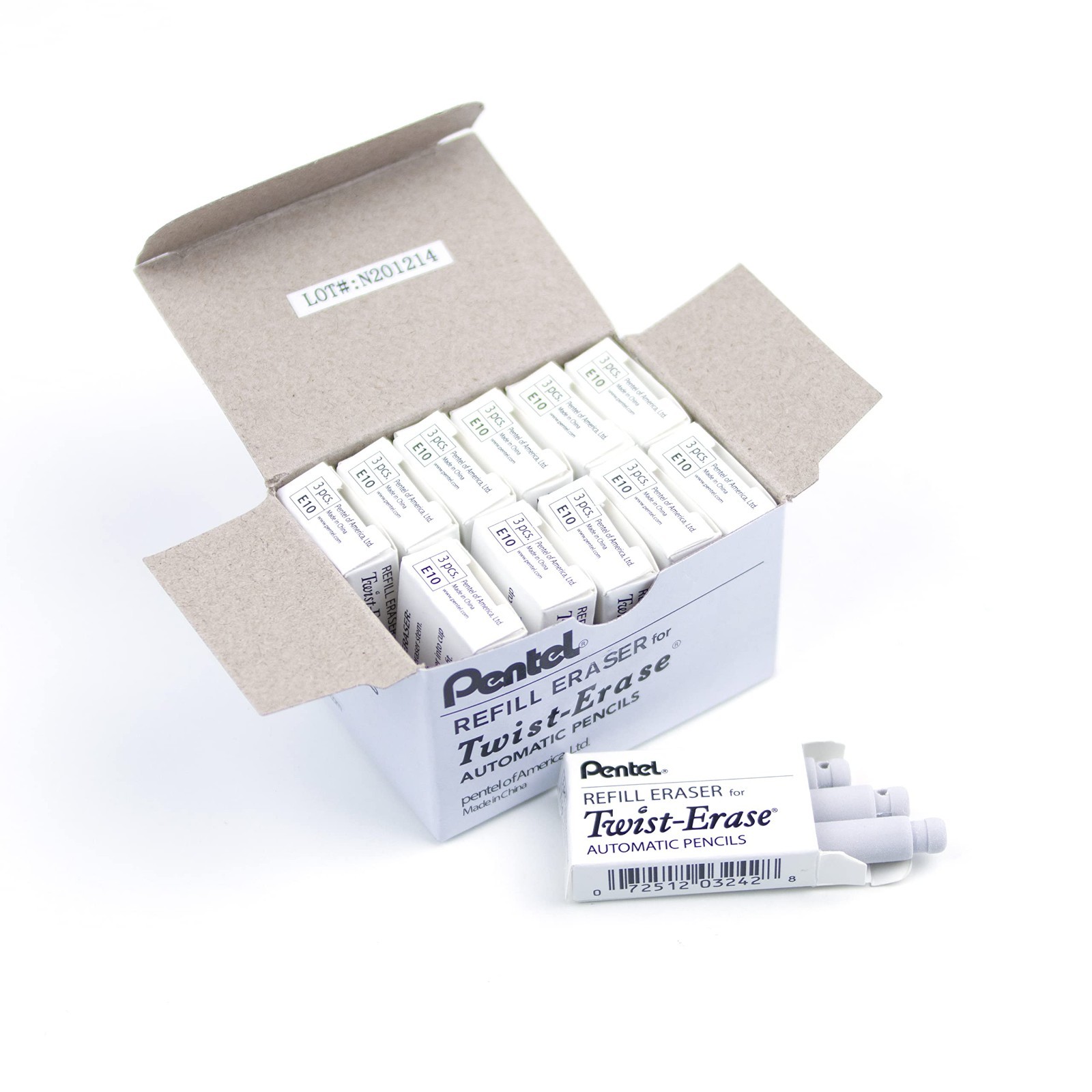 36 Pack Twist-Erase Pencil Refill Erasers – Perfect for School & Office Use