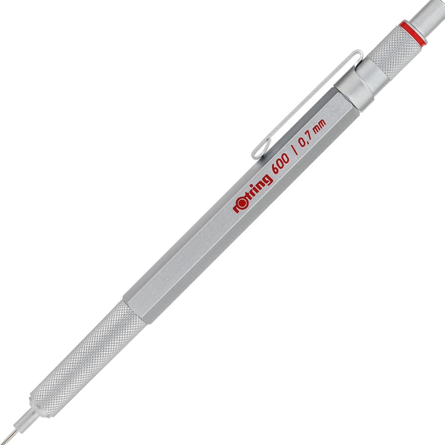 600 Mechanical Pencil, 0.7 mm Lead, Silver Metal Barrel – For Technical Writi…