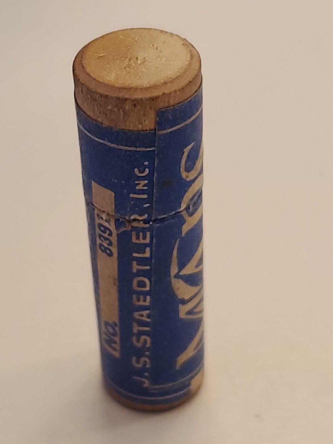 Vintage Mars J.S. Staedtler Inc. Grade H Leads No 8391 Round Wooden Container