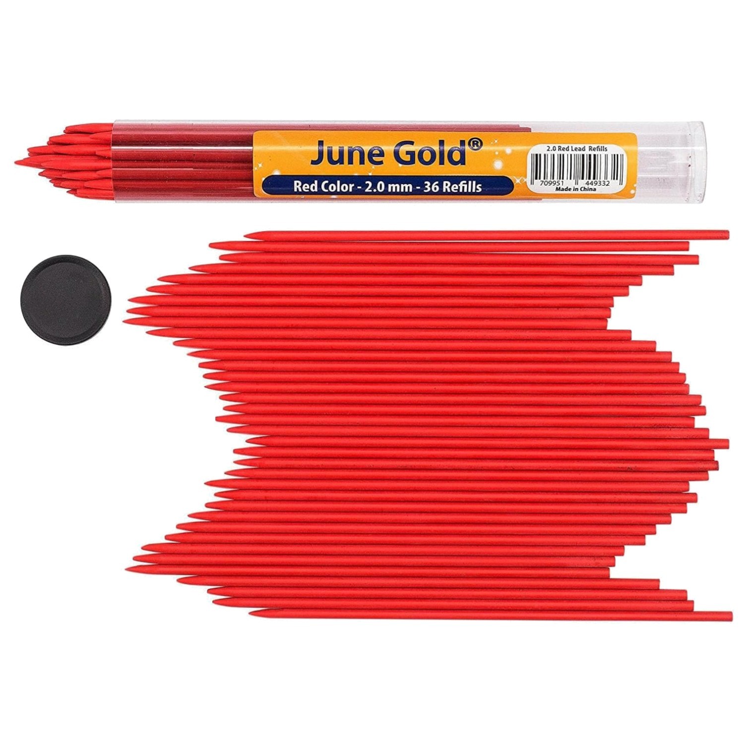 36 Red Cherry Colored 2.0 mm Lead Refills, 90 mm Length | Bold Thickness for …