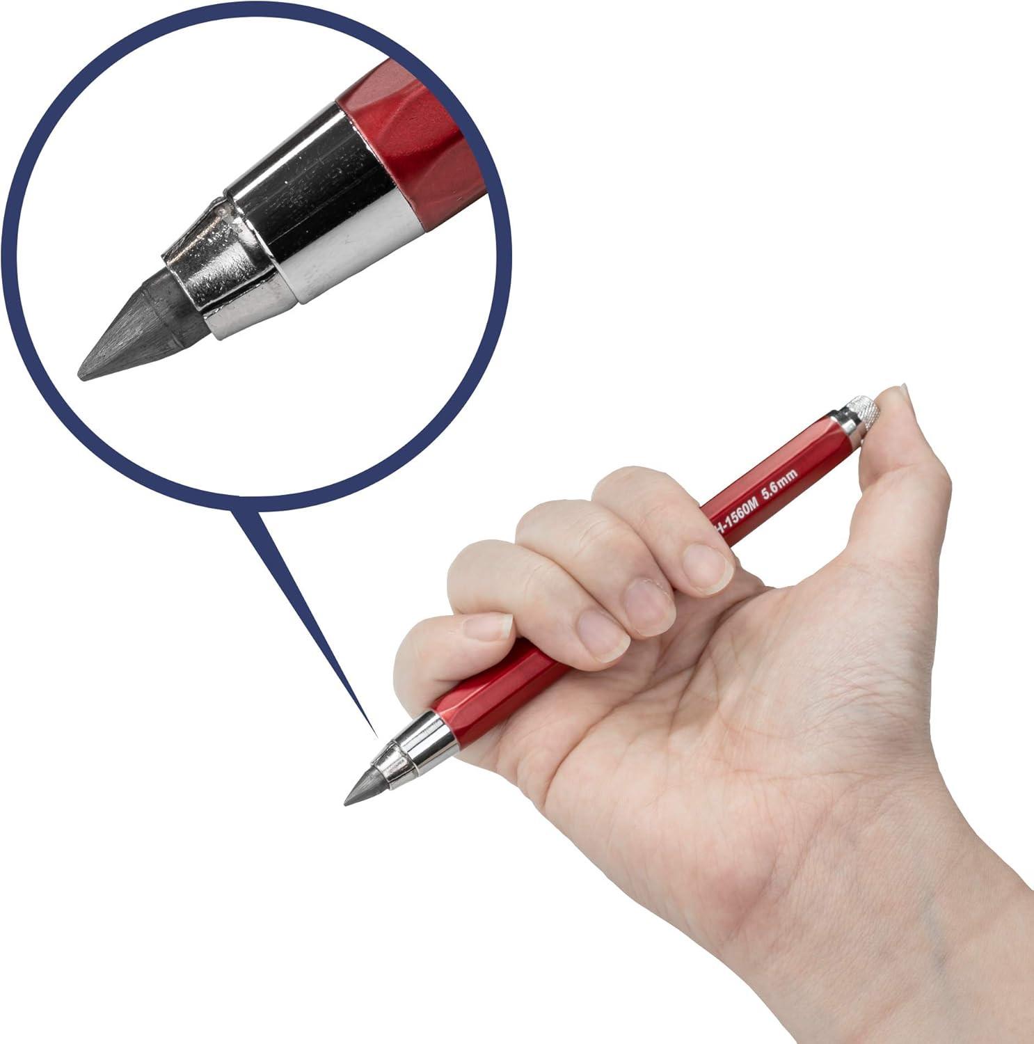 Premium Red Technical Stainless Steel 5.6mm Clutch Lead Holder