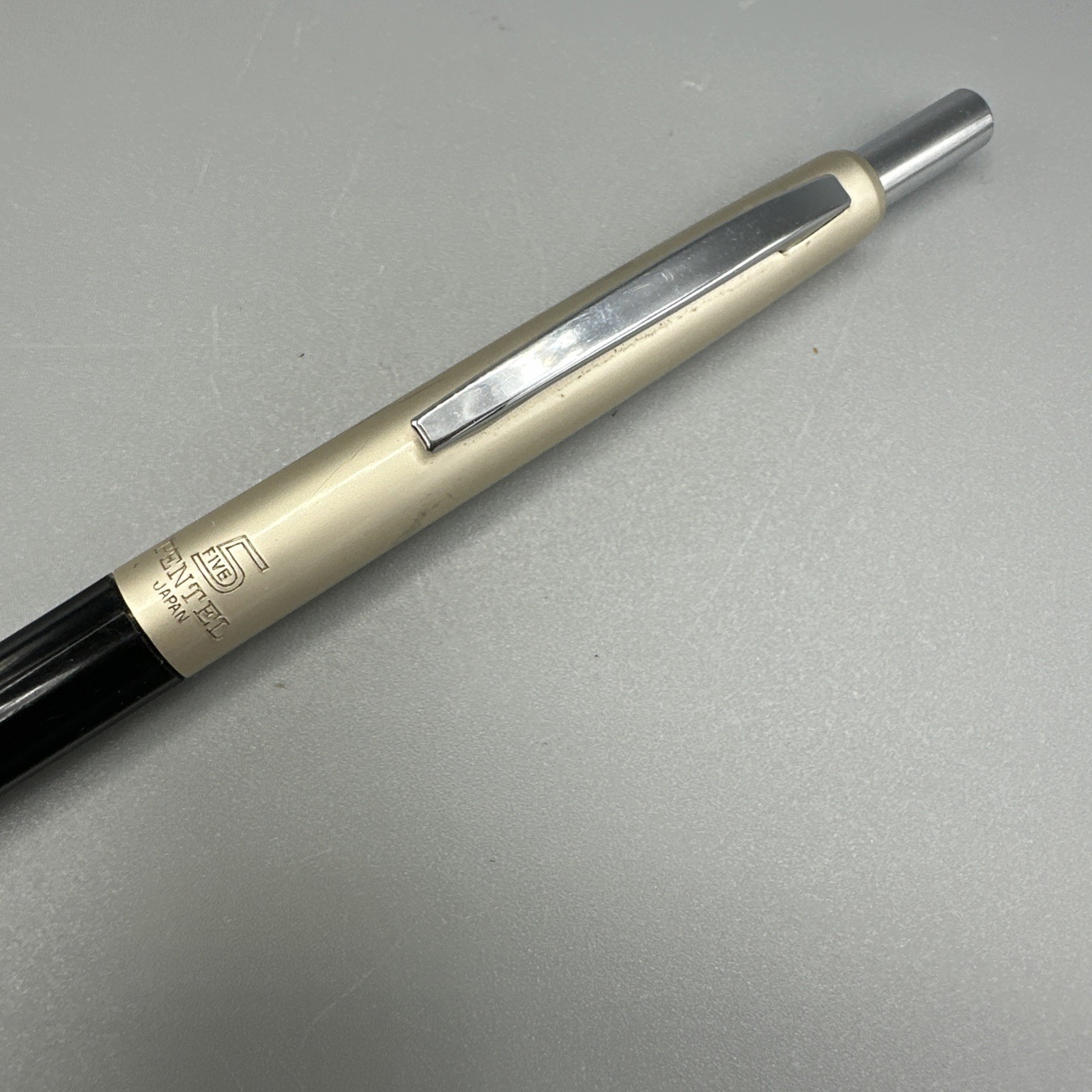 Vintage Pentel 5 Mechanical Pencil Brushed Stainless Steel Japan