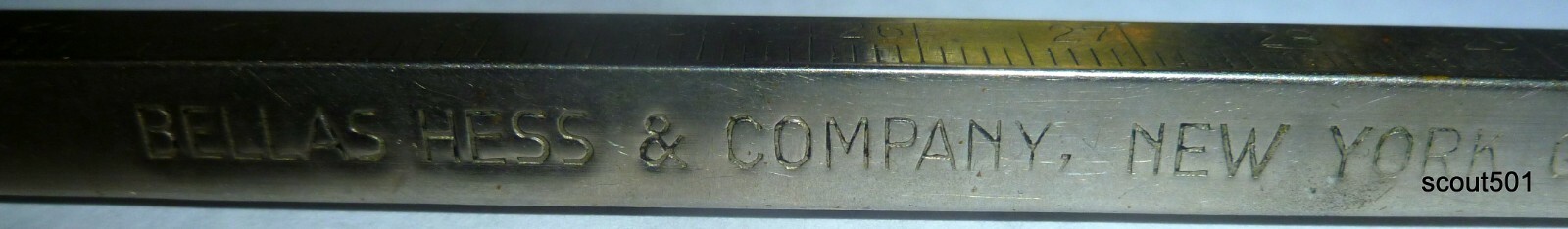 Antique 1920s Mechanical Pencil Bellas-Hess Salesmen 12” Ruler Germany NYC