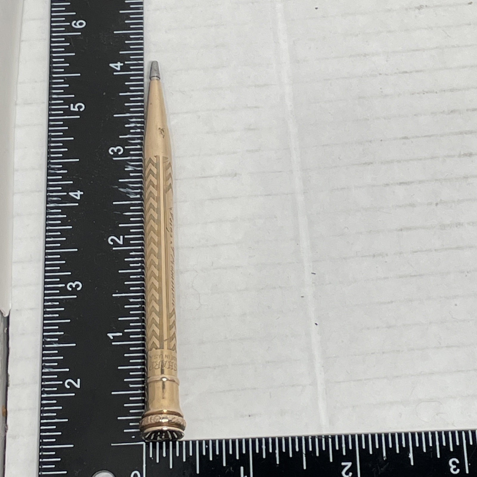 Wahl Eversharp Gold Filled Mechanical Pencil 1930 Herringbone Art Deco Inscribed