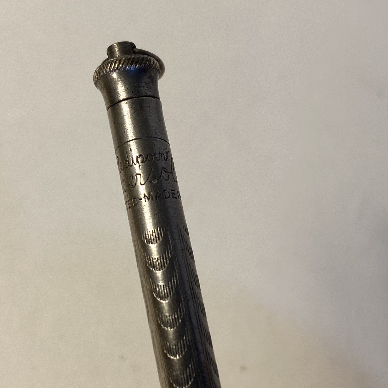 Vintage 3 1/2″ RediPoint Ingersoll Silvertone Mechanical Pencil no Lead