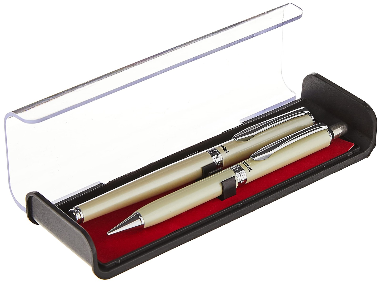 Elegant Metal Pen and Mechanical Pencil Set Cream 0.7mm Gel Ink and 0.5mm Lead