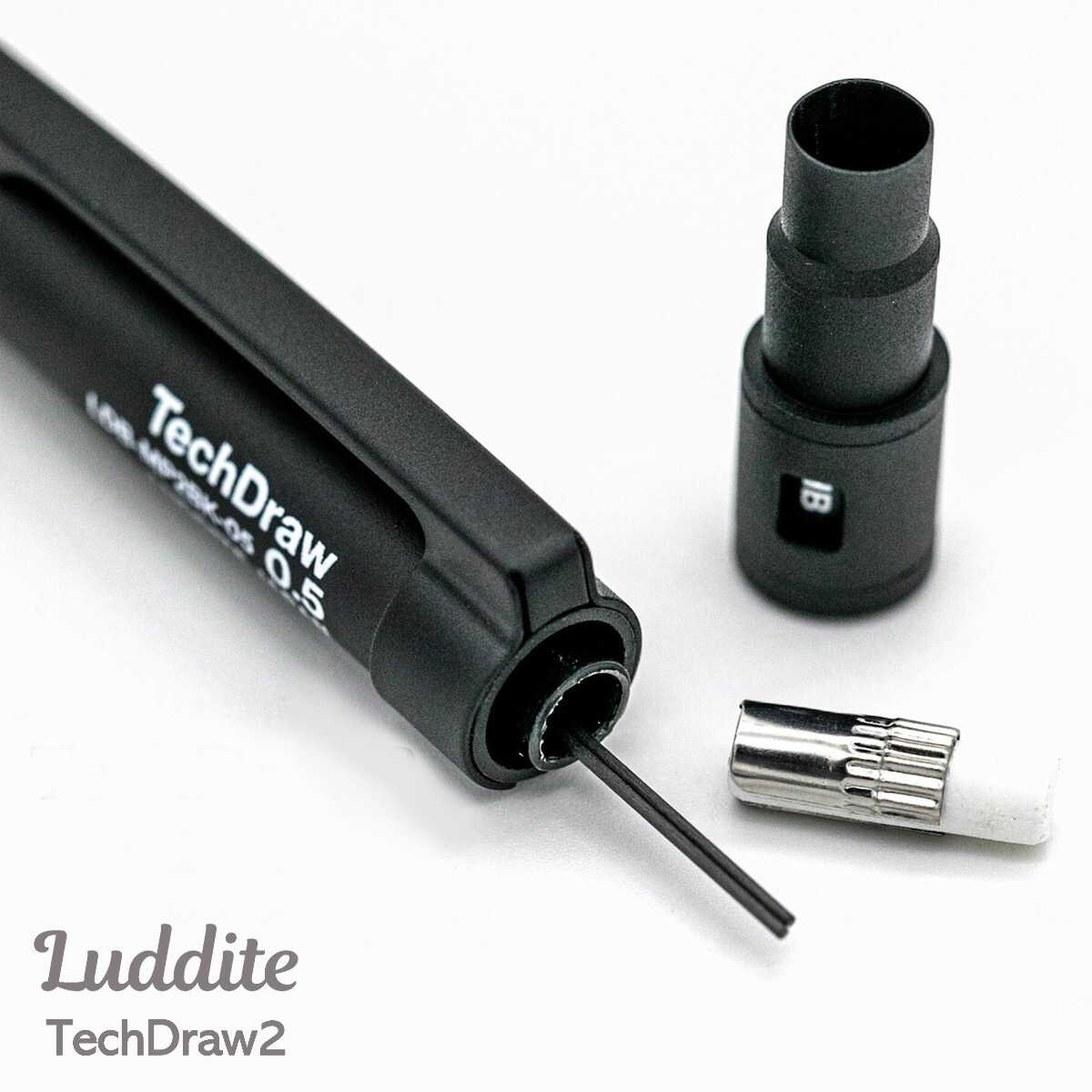 LUDDITE TechDraw2 Aluminum Drafting Mechanical Pencil 0.5 mm Black Made in Japan