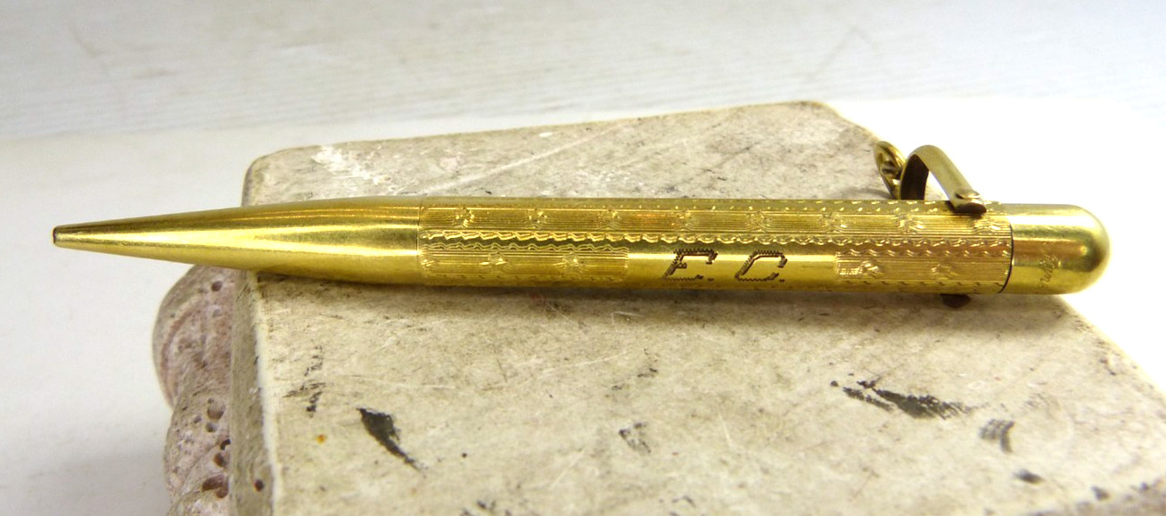 Antique Mabie Todd Fyne Poynt Mechanical Pencil Gold Filled Estate Find !