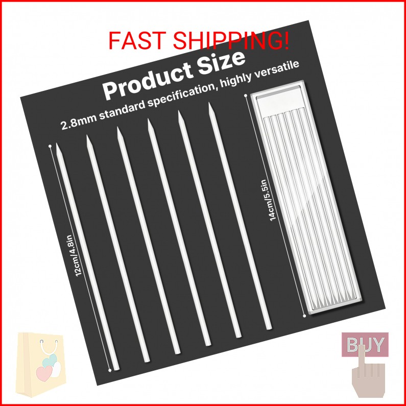 36 Pcs 2.8mm Pencil Lead Refills for Carpenter Mark Pencils Solid Deep Hole Mech