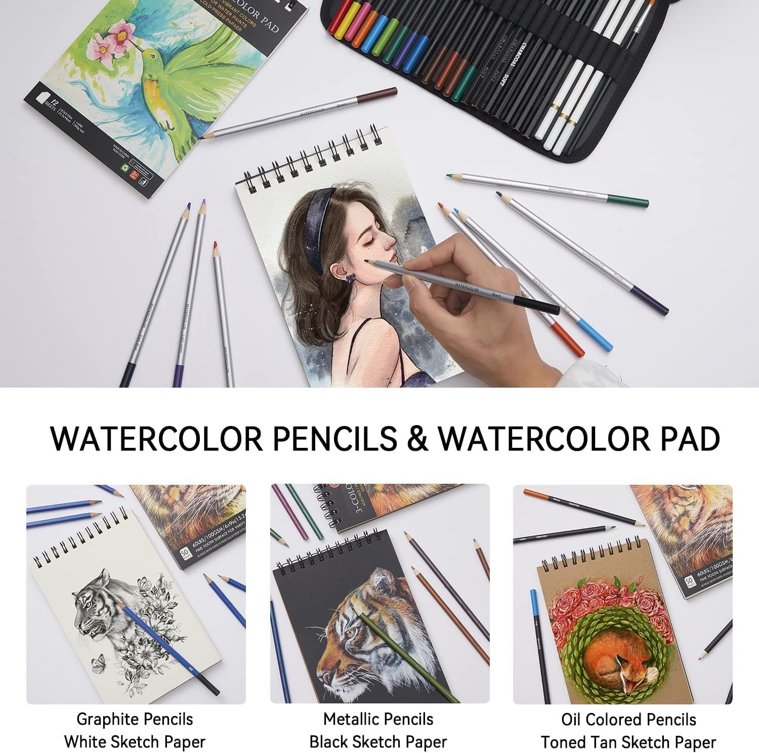 PANDAFLY 80 Pack Drawing Set Sketching 80 Piece Set, 80 – multicolour