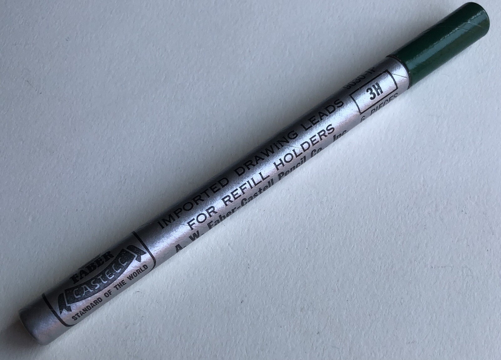 Vintage A. W. Faber Castell Drawing Lead 3H 2mm 6 Pack Tube Germany