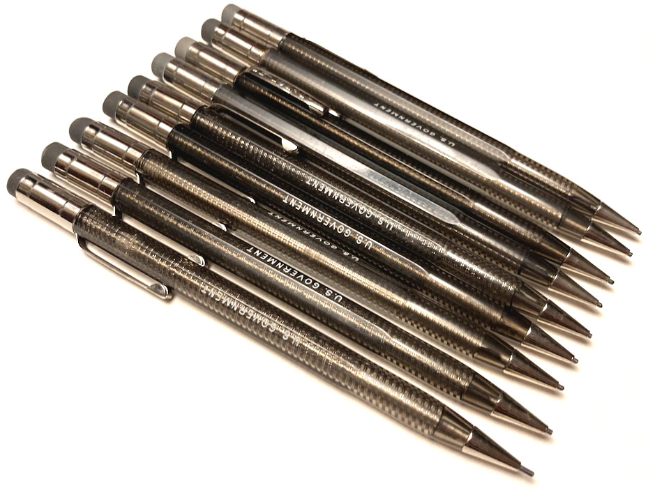 Skilcraft Vintage Mechanical Twist Pencil Government Tan Gray Eraser Top x9