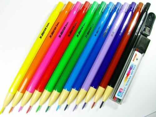 Horse Color Pencils Set Mechanical 2.0 mm. with 12 colors sharpener