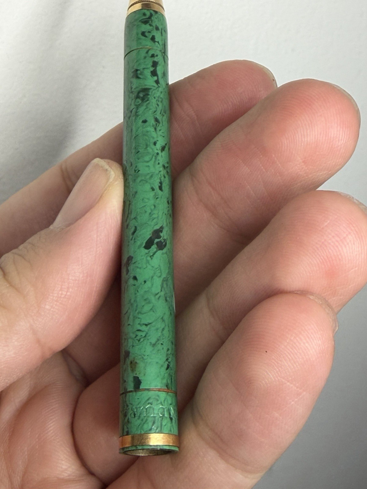 Vintage Conklin Endura Mechanical Pencil Green Marble (Missing Top Cap- READ!)