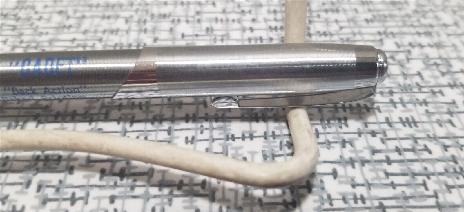 Vtg Ritepoint CADET Ribbed CHROME Metal Mechanical PENCIL Salesman Sample