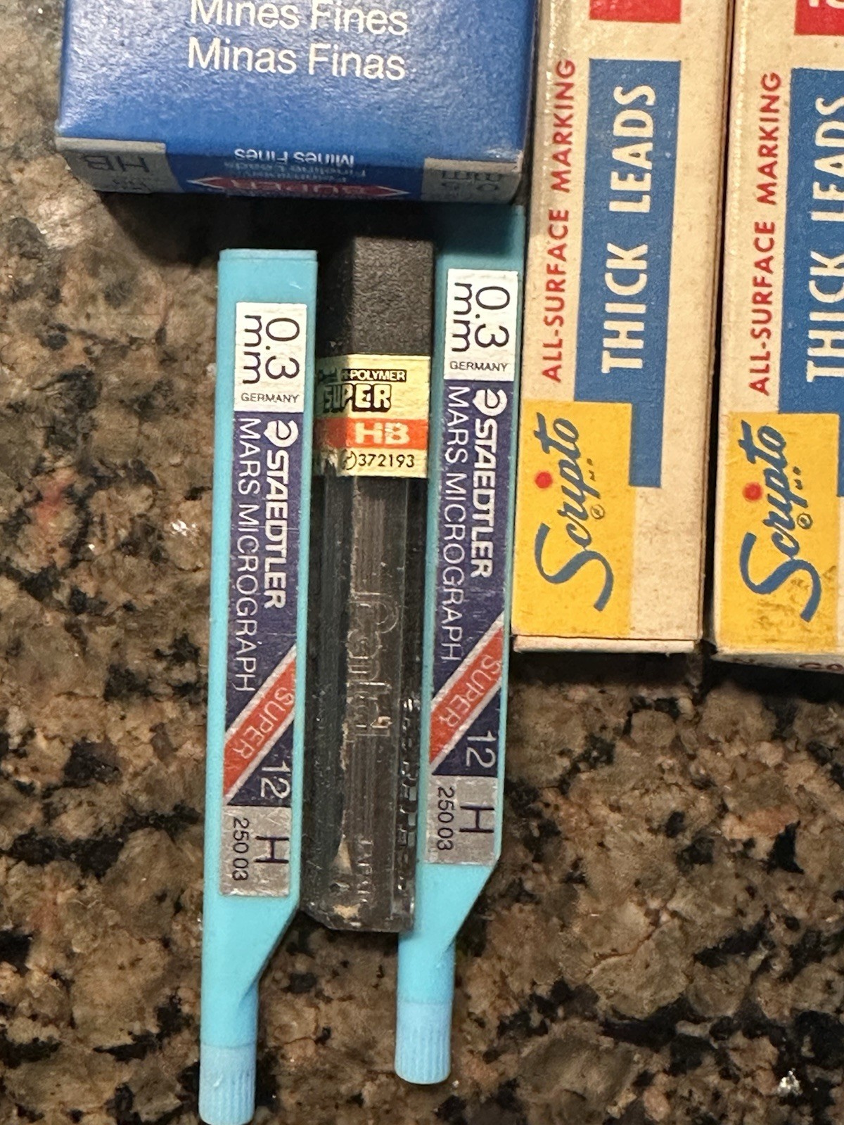 Vintage Lot Mechanical Pencils Leads Erasers Pentel Berol Zebra more JAPAN
