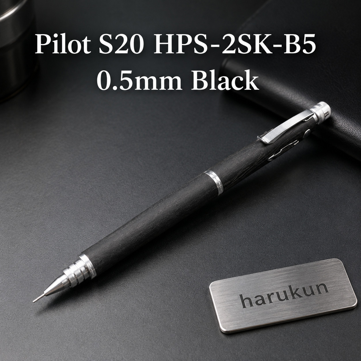 Pilot S20 HPS-2SK-B5 0.5mm Wooden Mechanical Pencil Black