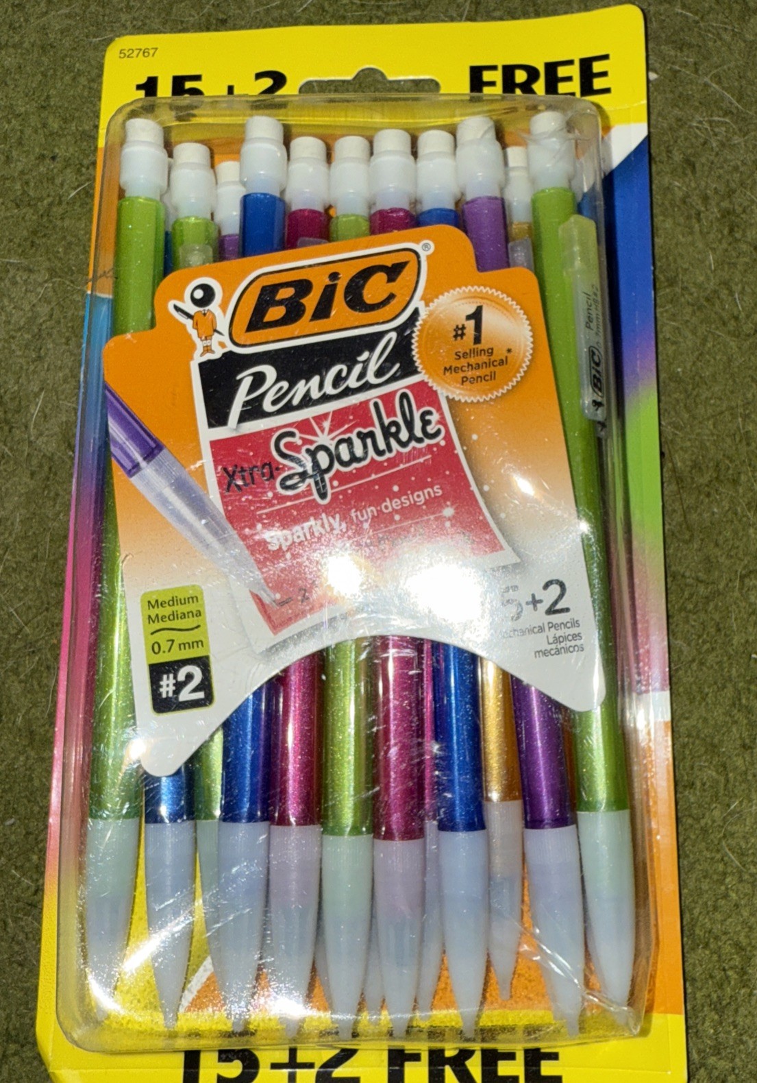 BIC Xtra-Sparkle Mechanical Pencil, Medium Point (0.7mm) Lot of 3 NEW