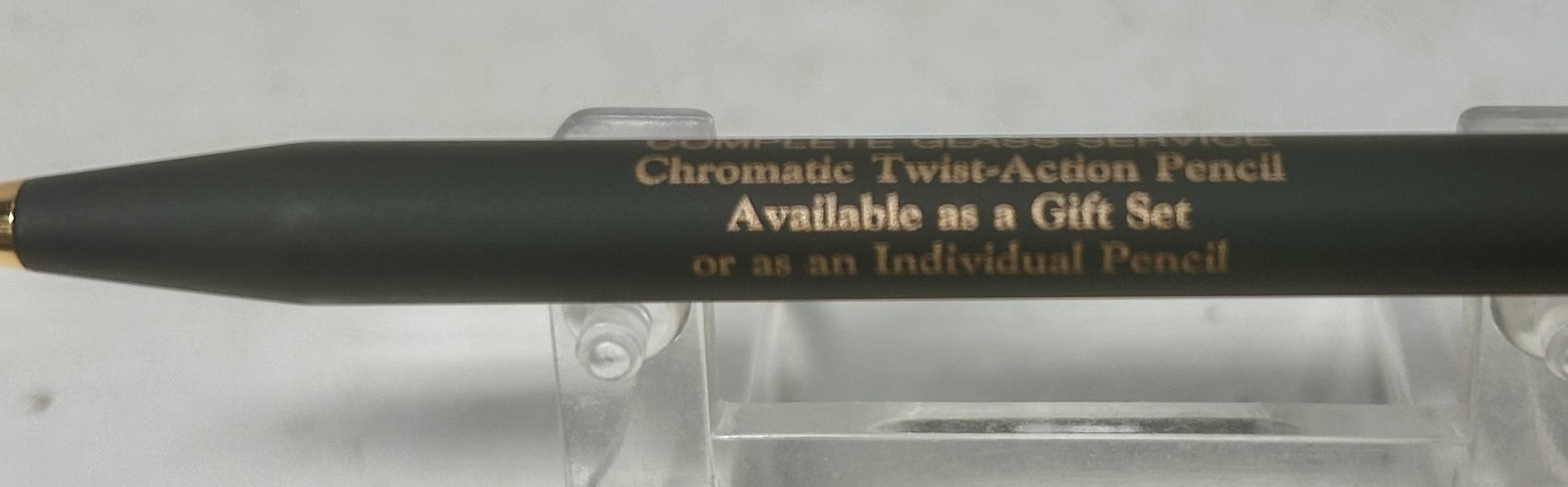 1987 Ritepoint CHROMATIC Salesman Sample GLASS SHOPPE Advertising Twist Pencil