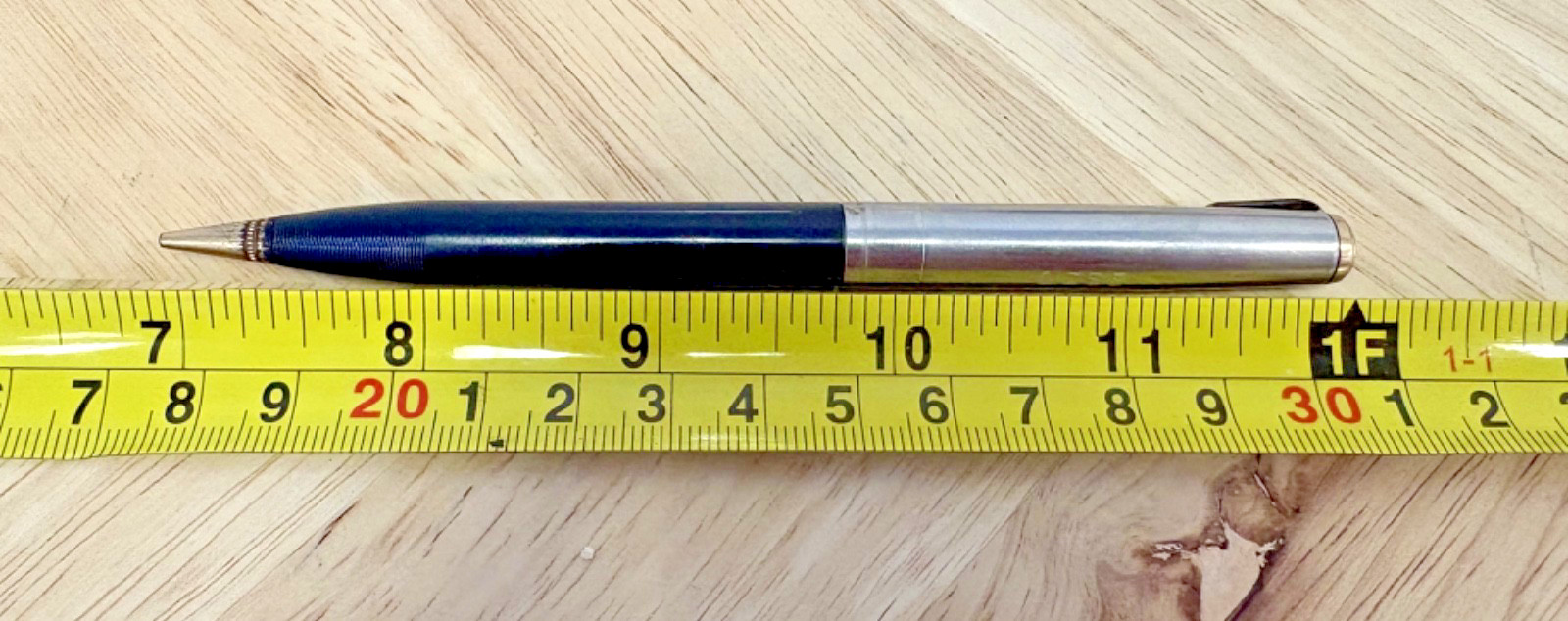 Vintage Parker 51 Mechanical Pencil Black Barrel Brushed Steel Cap
