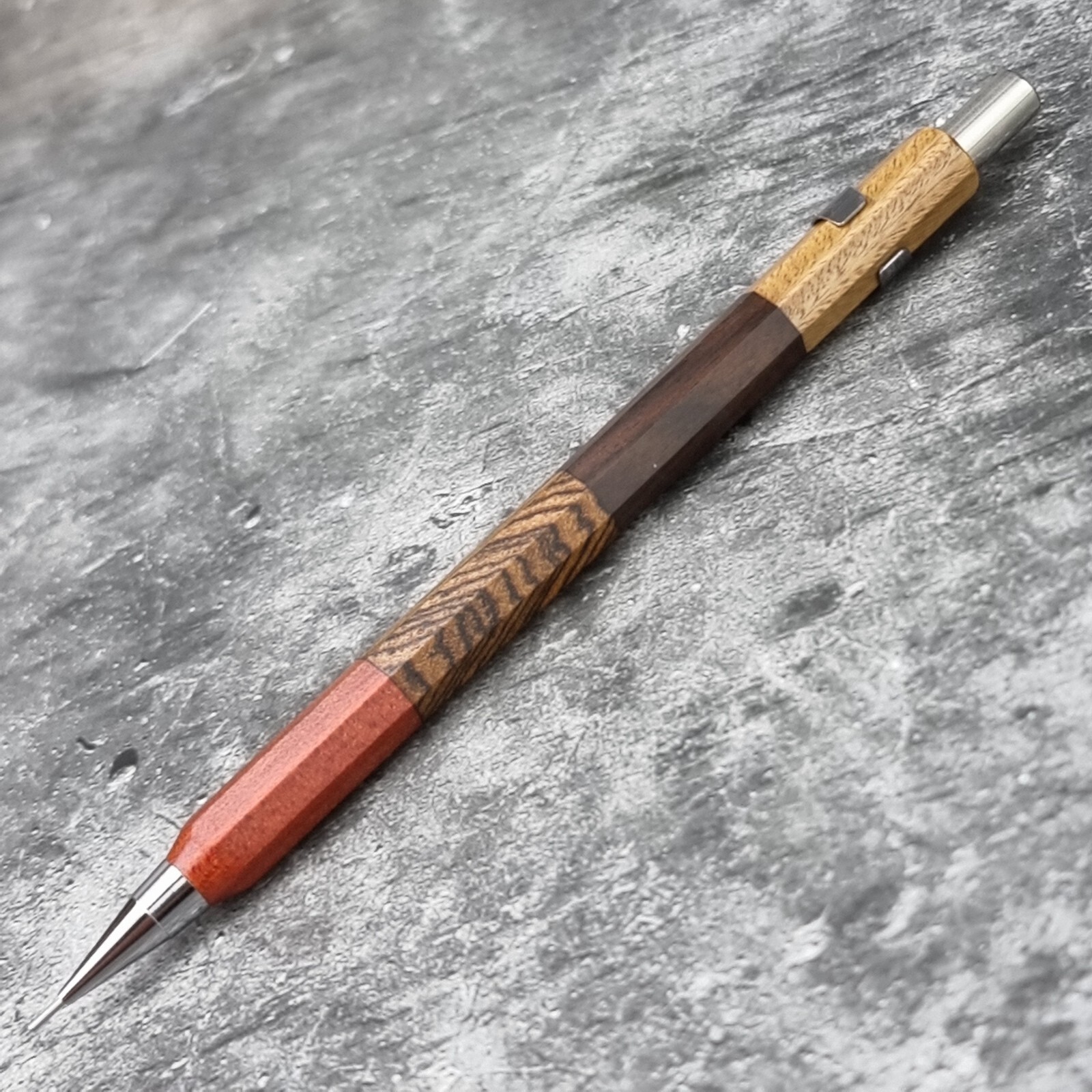 Hand Crafted Pentel P-205 Mechanical Pencil with Octagonal Wood Barrel