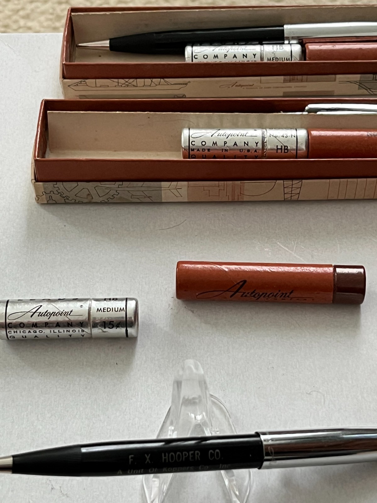 VINTAGE AUTOPOINT MECHANICAL PENCILS 1950 LOT OF 3 PENCILS TOTAL NOS
