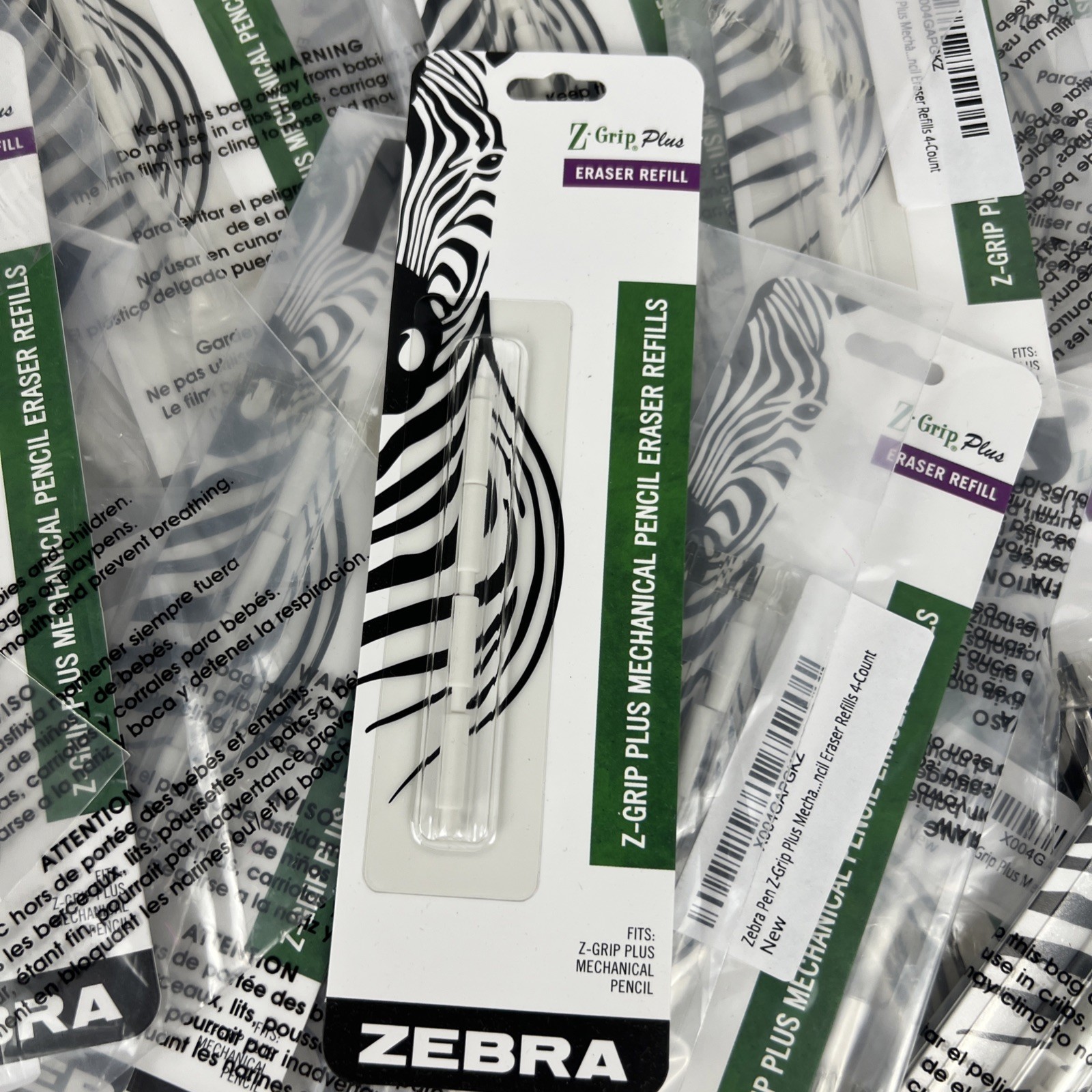 LOT of 27 – Zebra Pen Z-Grip Plus Mechanical Pencil Eraser Refills 4 Count – NEW