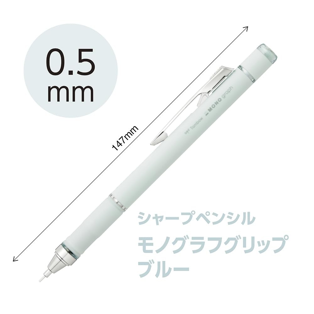 Tombow Mechanical Pencil, 0.5mm, MONO 1 Count (Pack of 1), graish blue