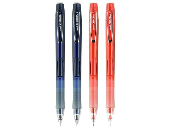 Uniball Chroma Mechanical Pencils 4 Pack, 0.7mm – Assorted Colored Barrels