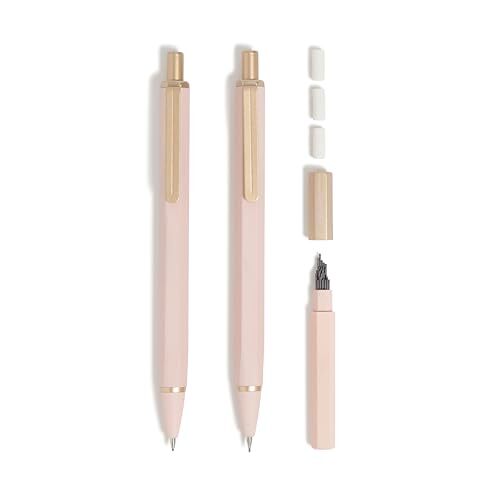 Cambria Mechanical Pencils, Set of 2, Soft Touch, Medium (0.7 mm) Blush Pink