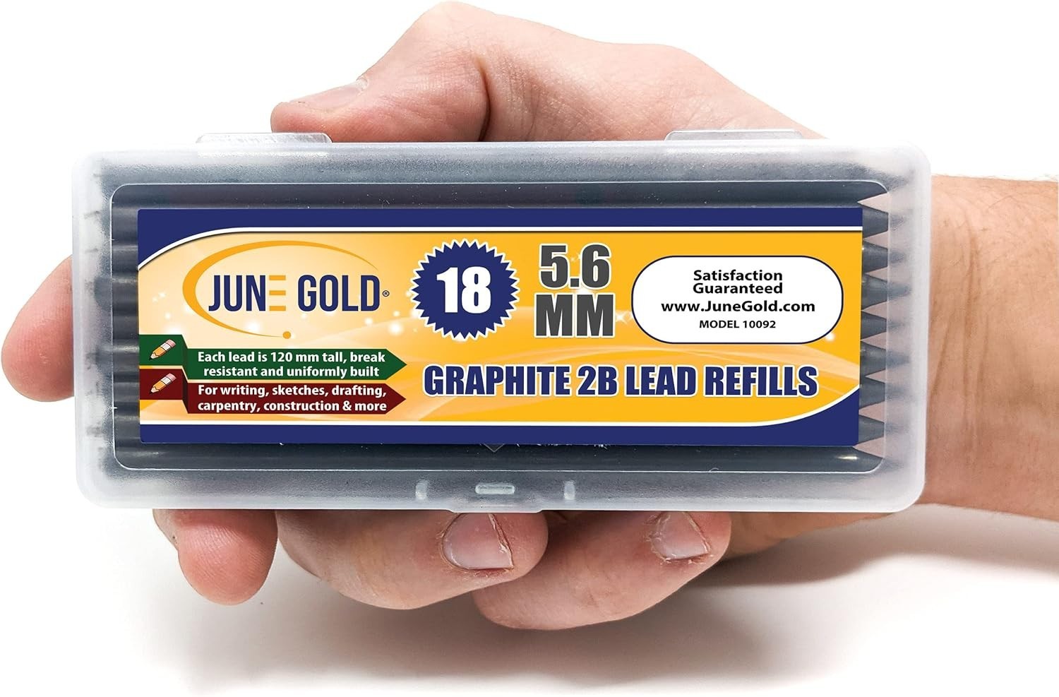 18-Pack 5.6 mm 2B Graphite Lead Refills – Quality for Sketching
