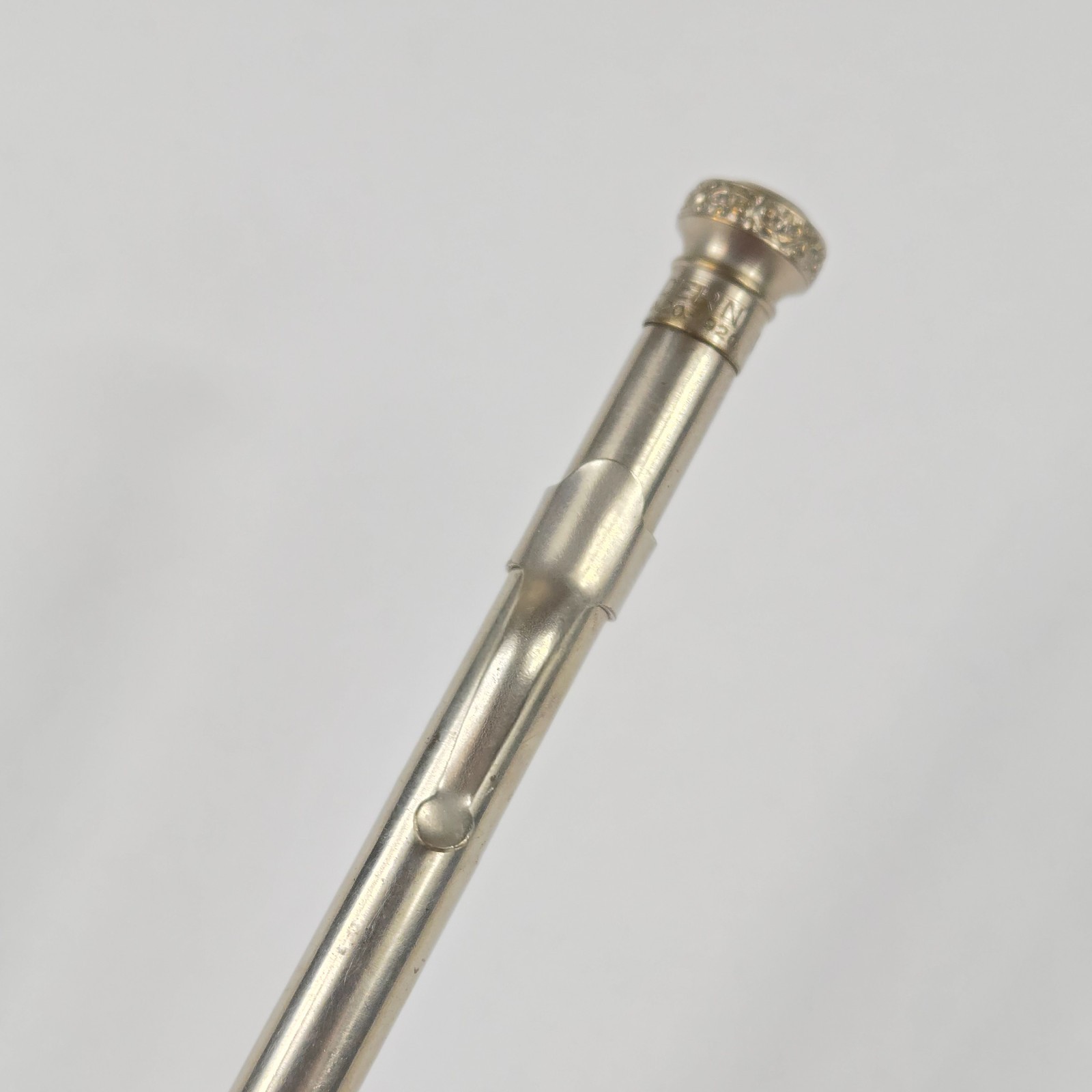 Modern Mechanical Twist Pencil Antique 1920s Silver Tone Paisley Top Working