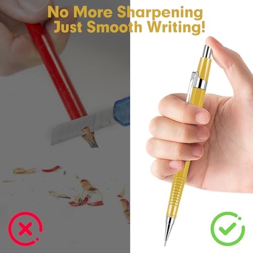 8 PCS Metal Mechanical Pencil,Durable 0.9mm Drafting Pencil,Comes With 8 PCS