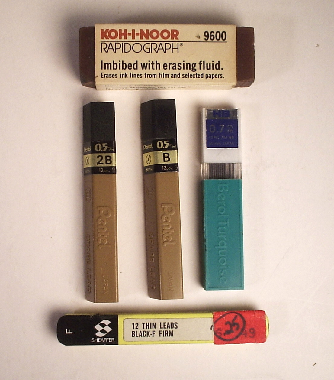 Vintage Lot of Drawing Pencil Leads Eagle A.W. Faber Castell Pentel & Erasers