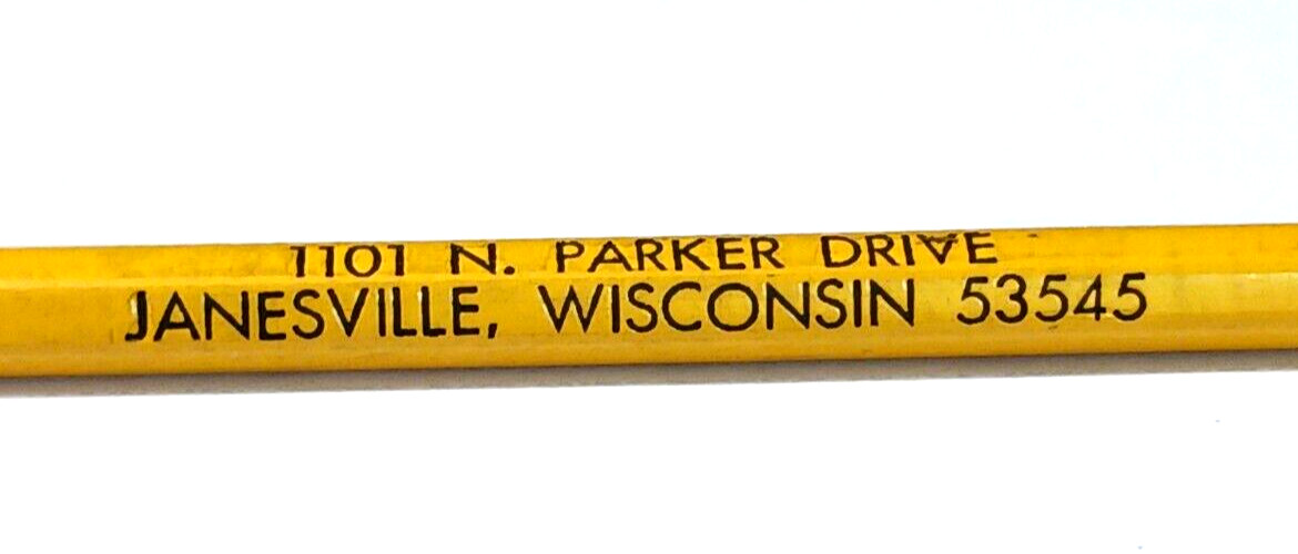 Parker Pen Credit Union Janesville WI. Parker Drive Vintage Pencil Wooden 7.5 IN