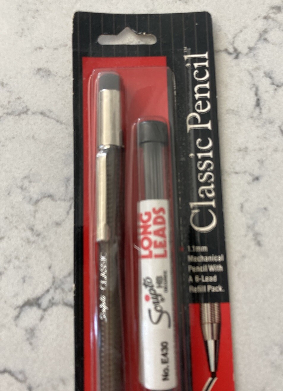 VINTAGE SCRIPTO Clasic Mechanical Twist Pencil Long Lead Clear Black 1991 1.1mm