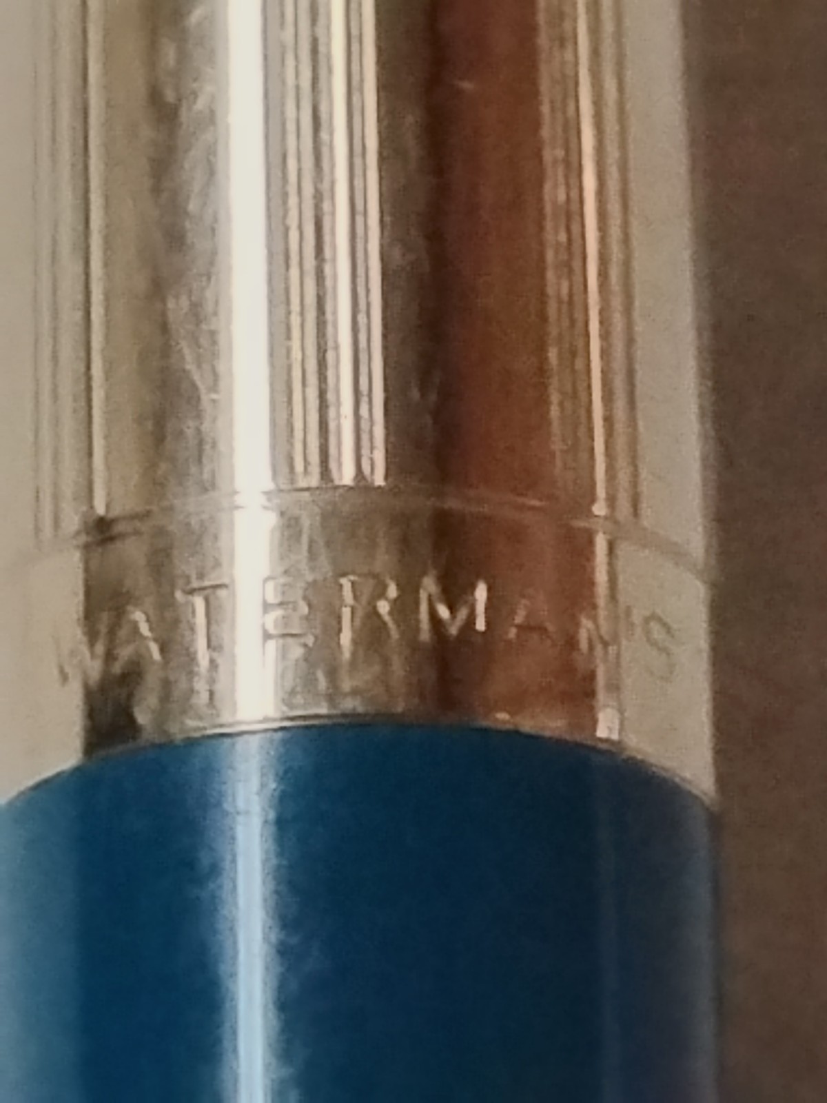 VTG Waterman C/F Mechanical Pencil Teal Blue & Gold Cap FOR PARTS. #M1