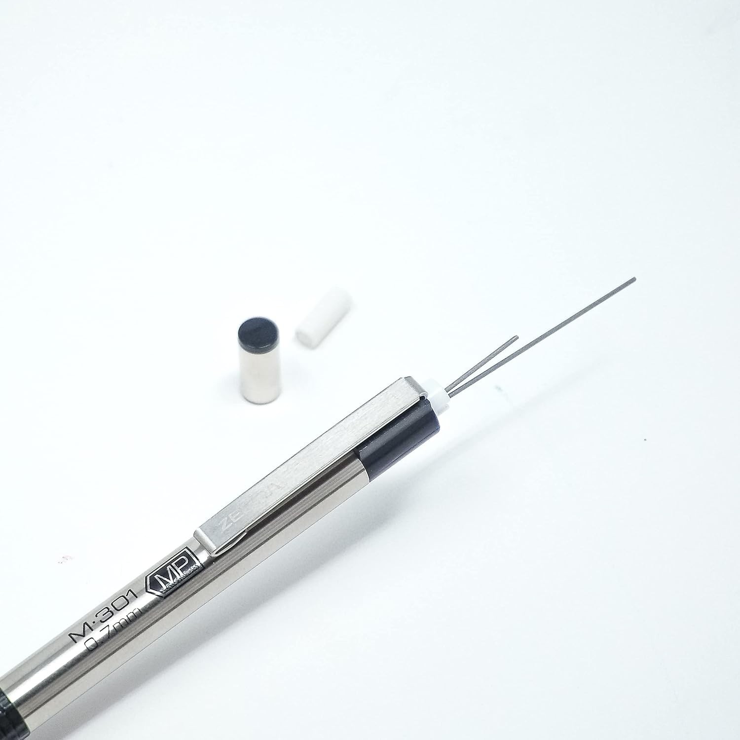 2-Pack Retractable Mechanical Pencils with Ribbed Grip & Built-in Eraser 0.5mm