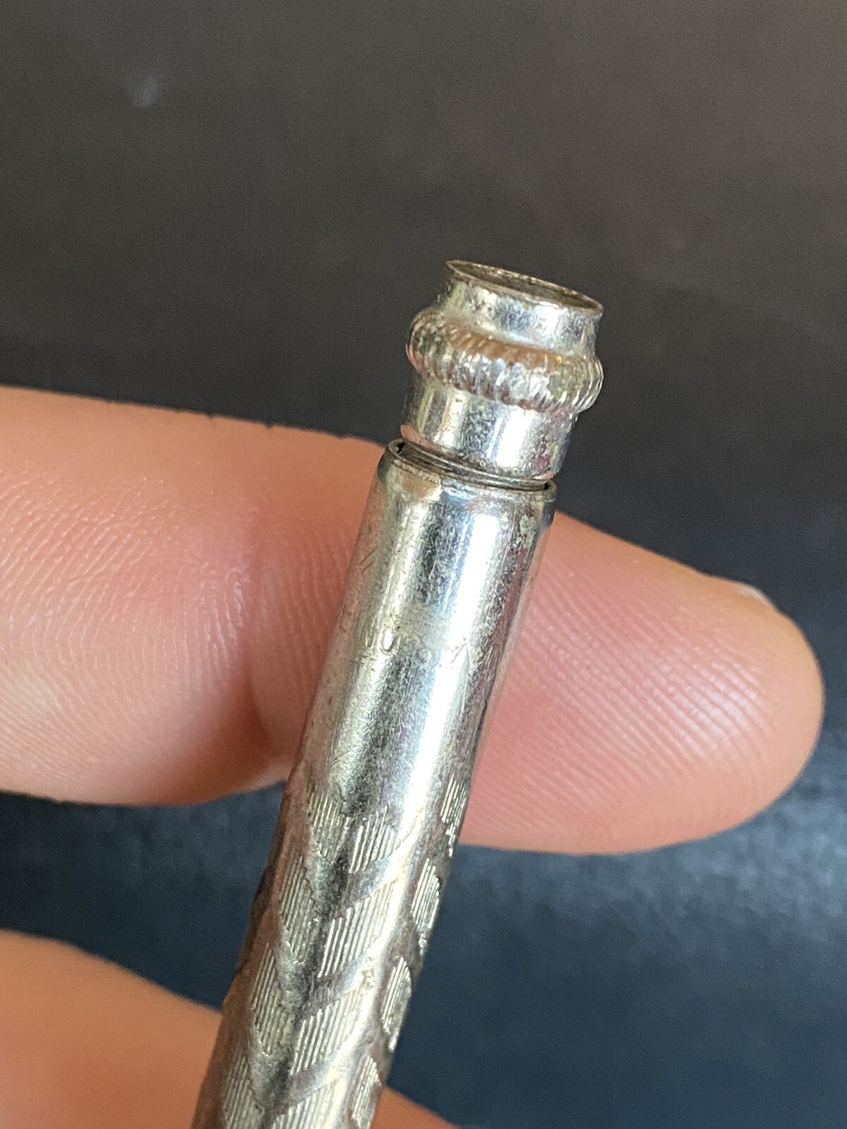 VTG 1920s/30’s Made In USA PAT’D Mechanical Pencil Silver Tone Twist Top AS IS