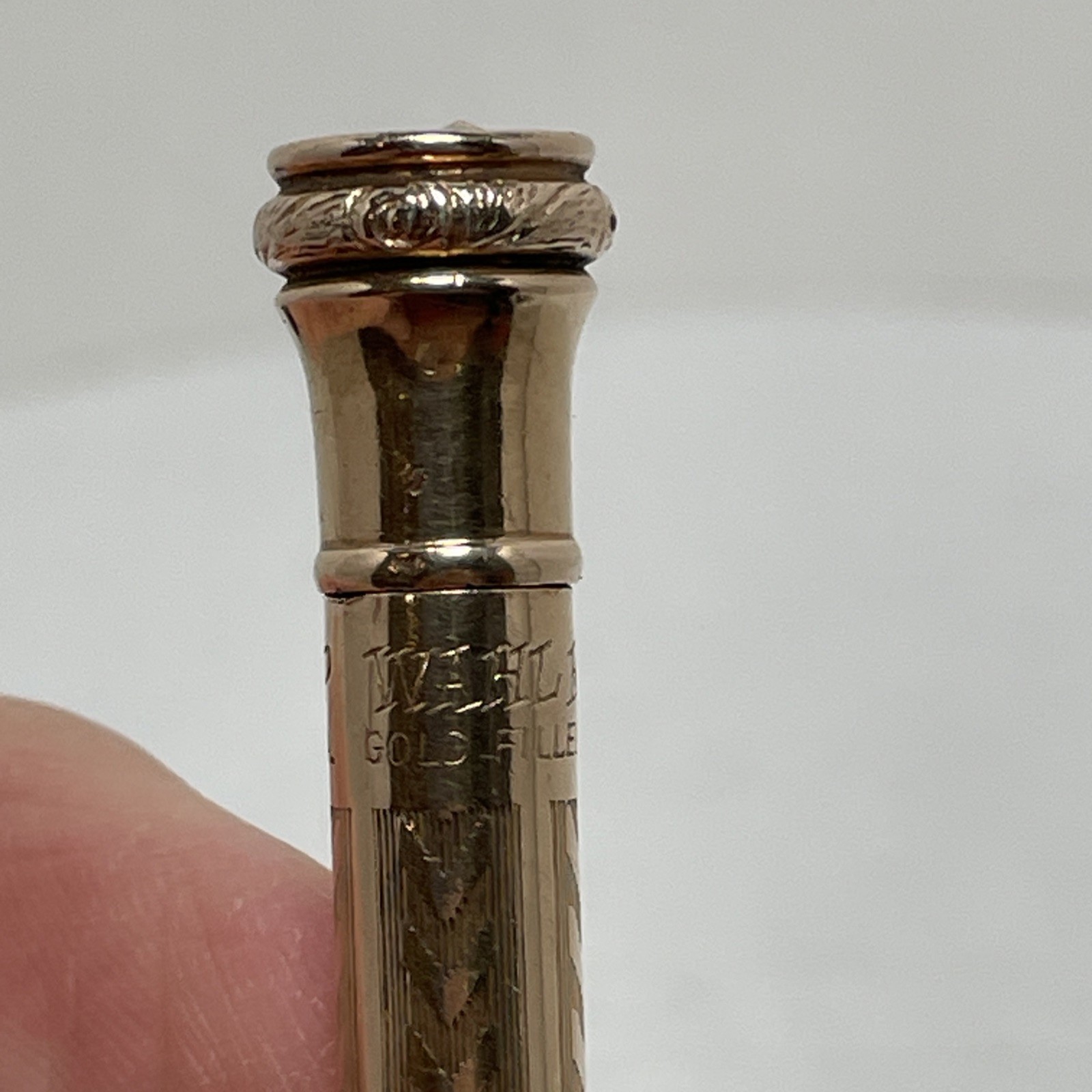 Wahl Eversharp Gold Filled Mechanical Pencil 1930 Herringbone Art Deco Inscribed