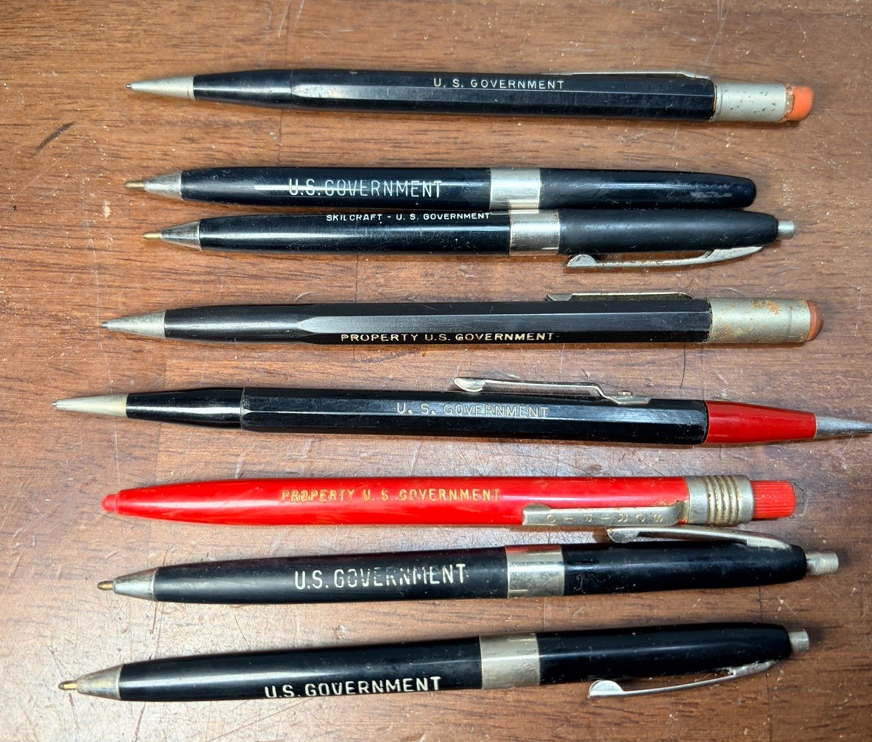 Vtg Lot Of 9 US Government Mechanical Pencils and Pens *used*