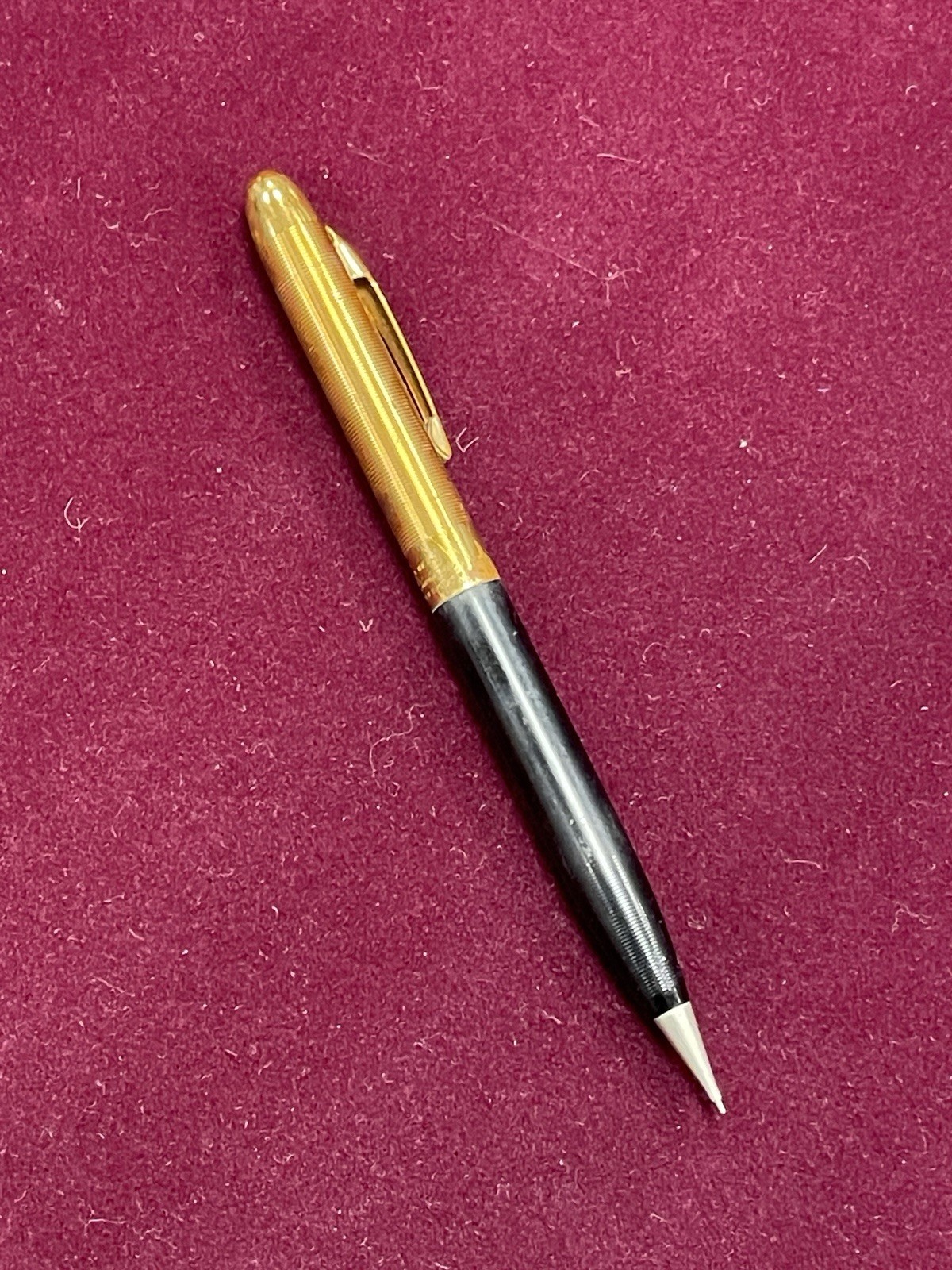 Vintage Sheaffer Fineline Mechanical Pencil Black & Gold, Works, Shows Use