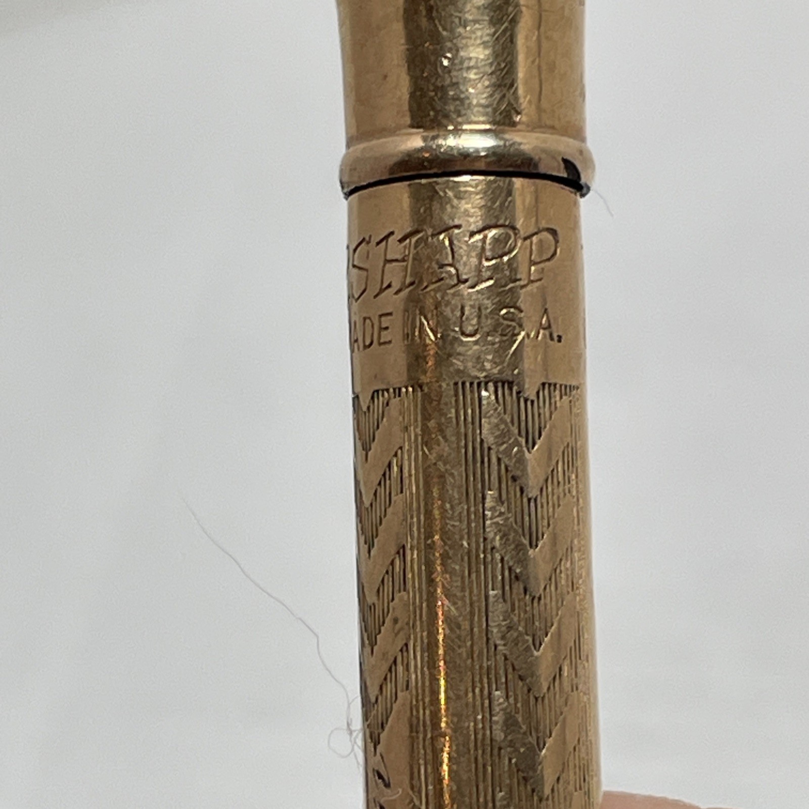 Wahl Eversharp Gold Filled Mechanical Pencil 1930 Herringbone Art Deco Inscribed