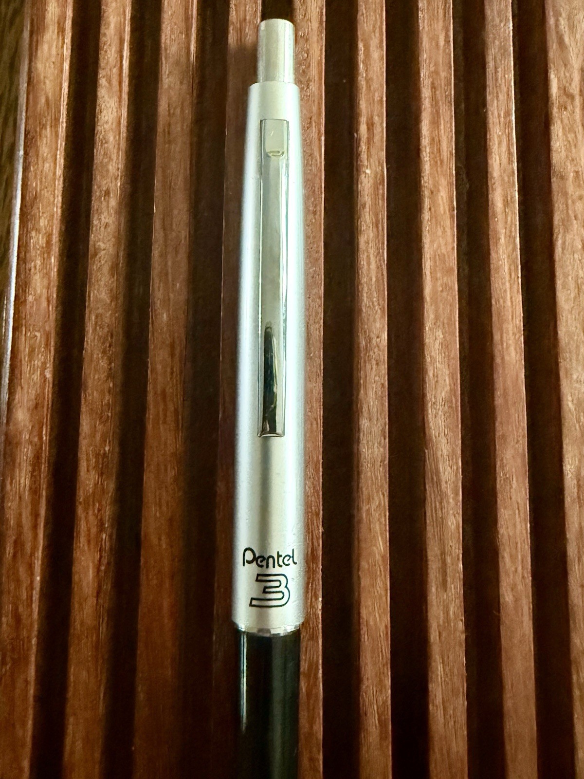 Vintage Pentel 3 Mechanical Pencil Black & Silver Made In Japan 0.3mm Lead NM