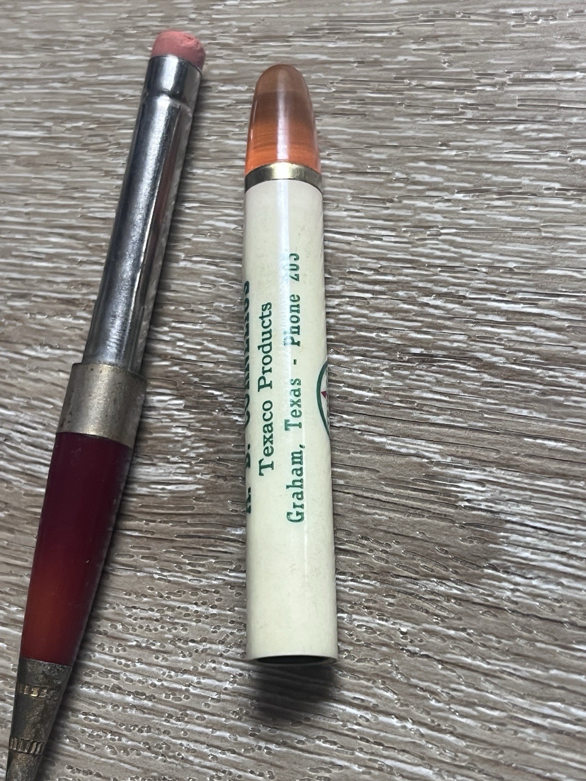 Vintage Texaco Gas Mechanical Pencil Graham Texas Phone 205 A. B. Cornelius