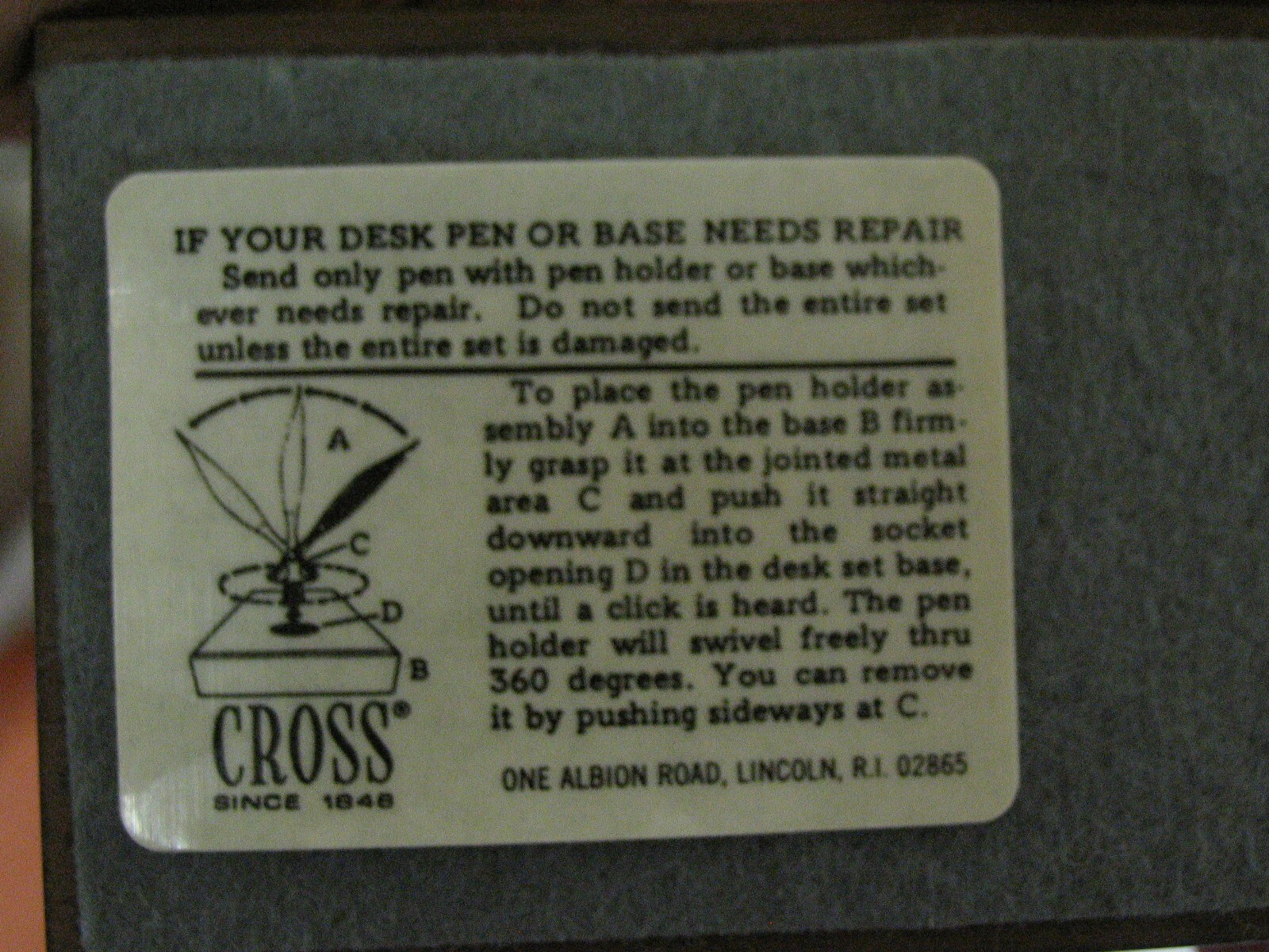 Vintage Cross Pencil w/ Wooden Stand Desk in Box 10K GF