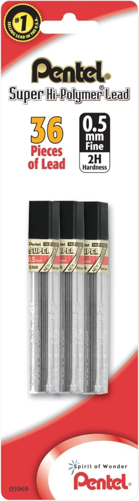 36-Piece 0.5mm Fine Lead Refill, 2H Hardness – Sustainable Writing Solution