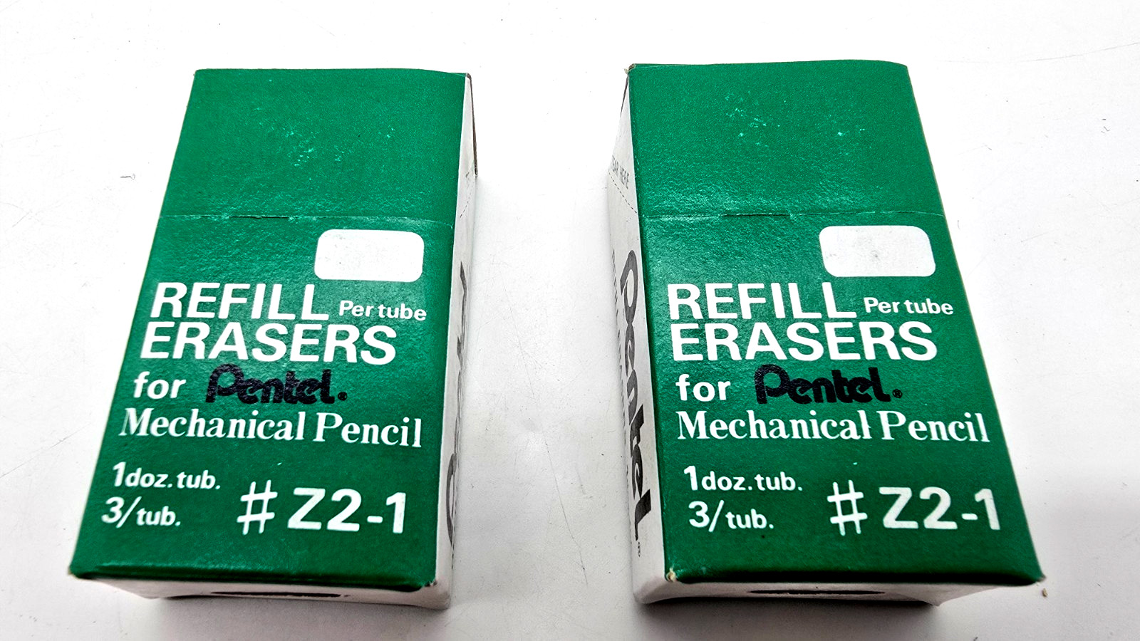 Lot of 2 Pentel Mechanical Pencil Eraser Refills, Z2-1 Box Of 12 Tubes Of 3 NOS
