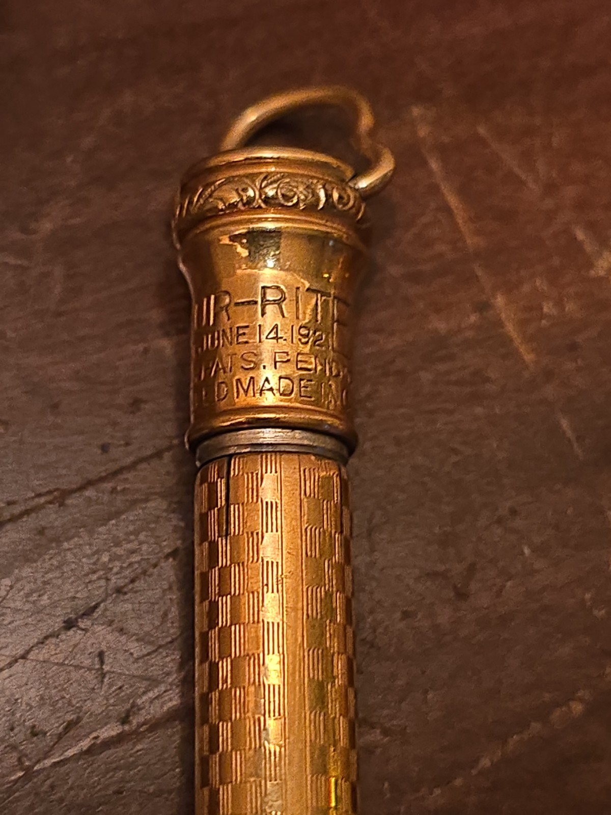 Shur-Rite Gold Filled Mechanical Pencil with and Etched Design 1920s
